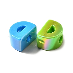 UVメッキ不透明アクリルヨーロピアンビーズ  大穴ビーズ  虹色の  文字L  文字d  18.5~22.5x12~20x13~14mm  穴：6mm&nbsp;SACR-Z007-01D