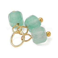 18Pcs 6 Colors Natural Flower Amazonite & White Jade & Green Aventurine & Tiger Eye Pendants&nbsp;PALLOY-JF05160