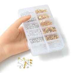 800Pcs 7 Style Iron & Plastic Stud Earring Findings&nbsp;DIY-YW0006-91