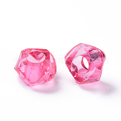 クリアアクリルヨーロピアンビーズ  大穴ビーズ  多面カット  ミックスカラー  13x8mm  穴：6mm  約740個/500g&nbsp;MACR-S373-56B