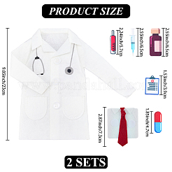 フェルトワインボトルカバーバッグデコレーション＆金具2セット  男性用医師の服  ホワイト  230x355x2mm&nbsp;AJEW-CP0011-82
