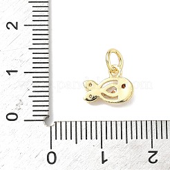 Brass Micro Pave Cubic Zirconia Charms&nbsp;ZIRC-I356-13G-04