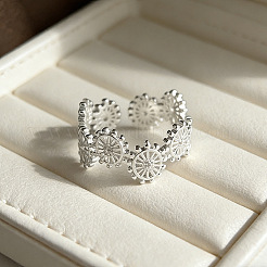 Ferris Wheel Hollow Out Brass Cuff Open Rings for Women&nbsp;WGFFB0A-01