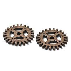 ウォールナットウッドペンダント  ギアチャーム  キャメル  24x2.5mm  穴：0.9mm  内径：2mm&nbsp;WOOD-F013-12