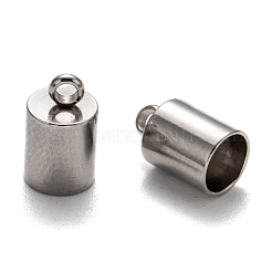 変色しにくい304ステンレススチールコードエンド  エンドキャップ  ステンレス鋼色  10x6mm  穴：2mm  内径：5mm&nbsp;STAS-M250-05