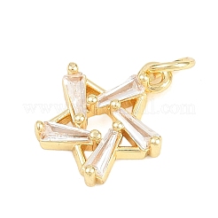 Brass Micro Pave Clear Cubic Zirconia Charms&nbsp;KK-F938-14G
