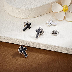 4Pcs Cross Brass Enamel Lapel Pin Backs for Backpack Clothes&nbsp;JEWB-GA0001-52