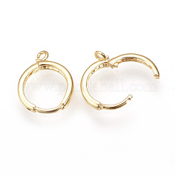 Brass Huggie Hoop Earring Findings&nbsp;KK-R058-143G
