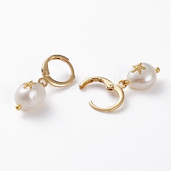 Brass Huggie Hoop Earrings&nbsp;EJEW-JE04433-01