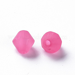 つや消しアクリルビーズ  多面カット  コーン  ショッキングピンク  6x5.5mm  穴：1.5mm  約6770個/500g&nbsp;MACR-S373-61K-09