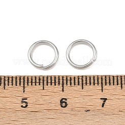 変色しにくい304ステンレススチール製オープン丸カン  ラウンド  ステンレス鋼色  8x1mm  18ゲージ  内径：6mm&nbsp;STAS-E067-07-8mm