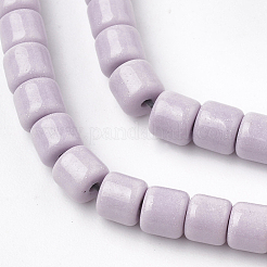 天然石瑪瑙ビーズ連売り  染め  コラム  ライラック  4x3.5~4mm  穴：1mm  108個/連  15.7インチ&nbsp;G-S286-11B