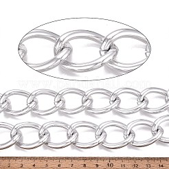 アルミカーブチェーン  溶接されていない  銀  32x23x4.5mm&nbsp;CHA-Q001-03S