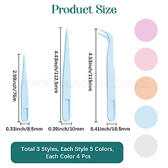 60Pcs 15 Styles PP Plastic Tweezers&nbsp;DIY-BBC0002-64