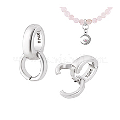 スターリングシルバーのツイスタークラスプ2個925個  リング  プラチナ  13mm  2個/セット&nbsp;FIND-PH0026-17A-P
