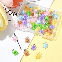 60 個 6 色の蓄光樹脂カボション  暗闇で光る  カメ  ミックスカラー  11x7.5x4mm  10個/カラー&nbsp;RESI-FS0001-95