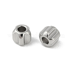 変色しない304ステンレススチールビーズ  花  ステンレス鋼色  3x3x2.5mm  穴：1.2mm&nbsp;STAS-C108-08A-P