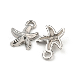 変色しない304ステンレススチールチャーム  ヒトデチャーム  ステンレス鋼色  14x10x3mm  穴：2mm&nbsp;STAS-I307-517P
