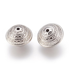 CCBプラスチックビーズ  フラットラウンド  プラチナ  28x21mm  穴：3mm&nbsp;CCB-F006-37P