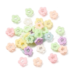 光る手作りポリマークレイカボション  中空の花  暗闇で光る  ミックスカラー  6.5~7x7~7.5x1~1.5mm  約8335個/500g&nbsp;PY-CBA5A20-19