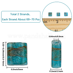 2連売り天然アパタイトビーズ連売り  2穴  長方形  5.5~6x5x2.5mm  穴：0.9mm  約69~70個/連  15.12~15.2インチ（38.4~38.6cm）&nbsp;G-SC0003-71