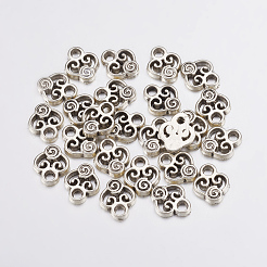 合金チャーム  ハート  アンティークシルバー  無鉛の  ニッケルフリー及びカドミウムフリーの  10x8x2mm  穴：1.5mm&nbsp;PALLOY-EA10673Y-AS-NF