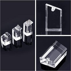 アクリルリングが表示されます  フィンガーリングディスプレイスタンド用  長方形  透明  2.9x2.9x3.5cm&nbsp;ODIS-WH0010-42