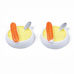 不透明なエポキシ樹脂カボション  模造食品  食べ物  シャンパンイエロー  23x23.5x7mm&nbsp;CRES-S358-40