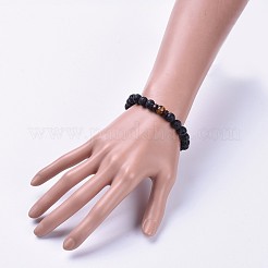 Natural Lava Rock Bead Stretch Bracelets&nbsp;BJEW-JB04296