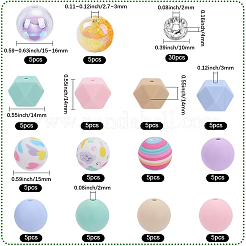 DIYファインディングキット  シリコーンビーズを含む  アクリルビーズと真鍮クリスタルラインストーンビーズ  ミックスカラー  10x4mm  穴：2mm&nbsp;DIY-SP0006-48B