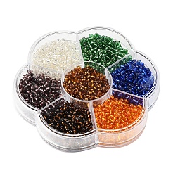 7 Colors Glass Round Seed Beads&nbsp;SEED-YW0001-24B-02
