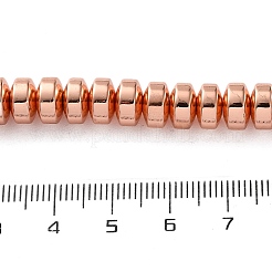 電気めっき合成非磁性ヘマタイト ビーズ 連売り  ソーサービーズ  ローズゴールドメッキ  8x3.5mm  穴：1mm  約85~86個/連  15.94インチ（40.5cm）&nbsp;G-C248-A01-5x8mm-02
