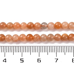 天然石ピーチ色ムーンストーンビーズ連売り  ラウンド  4~4.8mm  穴：0.8mm  約96個/連  14.96~15.35''（38~39センチメートル）&nbsp;G-A235-B07-01