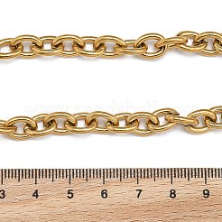 PVD真空メッキ304ステンレススチールアズキチェーンブレスレット  長持ちメッキ  トグル留め金付き  ゴールドカラー  8-5/8インチ（22cm）  8mm&nbsp;BJEW-G618-04G