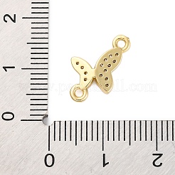 真鍮製クリアキュービックジルコニアコネクタチャーム/リンク  14KGP本金メッキ  蝶  12x11.5x2mm  穴：1.2mm&nbsp;FIND-L019-07G-07