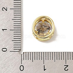 真鍮製マイクロパヴェキュービックジルコニア連バー  アルファベット付きフラットラウンド  18KGP本金メッキ  文字S  10x6.5mm  穴：5x3mm&nbsp;KK-C111-01G-S