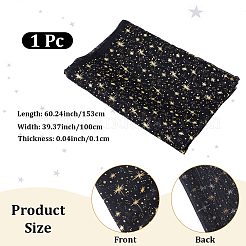 1mの星型ポリエステル生地  DIY 衣類アクセサリー  ブラック  1530x1mm&nbsp;DIY-CY0003-62A