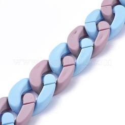 Handmade Opaque Spray Painted Acrylic Curb Chains&nbsp;AJEW-JB00615-01
