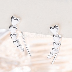 S999 ファインシルバースタッドピアス  ハート  銀  17x5.5mm&nbsp;EJEW-F356-04S