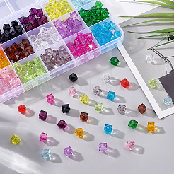 225Pcs 15 Colors Transparent Acrylic Beads&nbsp;OACR-ME0001-03