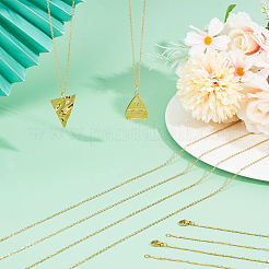 20Pcs Classic Plain 304 Stainless Steel Flat Cable Chain Necklaces Set&nbsp;NJEW-SC0001-22