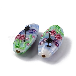 Oval Handmade Lampwork Beads &nbsp;LAMP-G137-D08