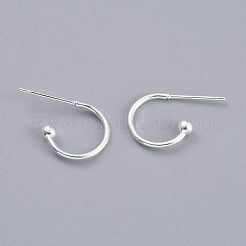 304ステンレススチールピアスフック  銀  12.5x18.5x2.5mm  ピン：0.8mm&nbsp;X-STAS-K211-01S
