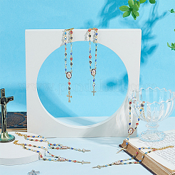 6Pcs Cross & Evil Eye & Oval Alloy Car Pendant Decorations&nbsp;HJEW-BC00106