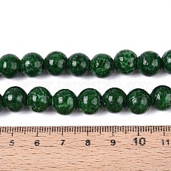 手作りランプワークビーズ  ラウンド  濃い緑  10~10.5mm  穴：1.6~2mm&nbsp;LAMP-T024-10A-01