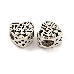Mother's Day Rack Plating Alloy European Beads&nbsp;FIND-B034-31AS