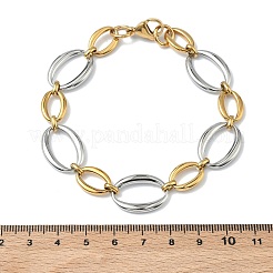 Two Tone 304 Stainless Steel Oval Link Chain Bracelets for Women&nbsp;BJEW-F533-02F-G