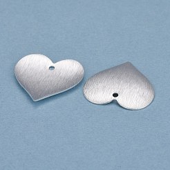 真鍮製チャーム  ハート  925銀メッキ  19.5x19x1.5mm  穴：1.4mm&nbsp;KK-Y003-30S