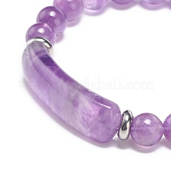 Natural Amethyst Beaded Stretch Bracelet&nbsp;BJEW-JB08879-05