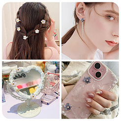 100Pcs 2 Colors Transparent Resin Sakura Flower Bead Caps&nbsp;RESI-TA0005-57